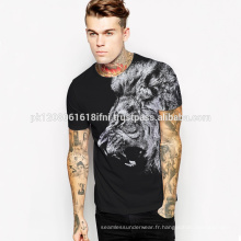 T-shirt en coton rugissant lion d&#39;été en gros